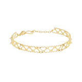Bracciale rigido filigrana cuori Maman argento dorato