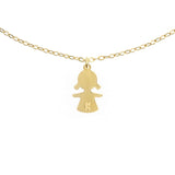 Girocollo Careggi sagoma bambina polvere diamanti argento dorato
