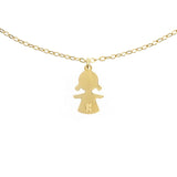 Girocollo Careggi sagoma bambina polvere diamanti argento dorato