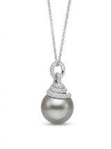 Pendente oro bianco ct. 0,98 perla 13 gr.5,9 289-VP9971