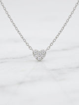 Pendente cuore oro bianco pavé ct.0,03 G-SI gr.1,5 370-XN2396