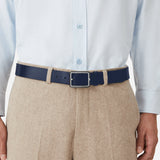 Cintura reversibile in pelle blu/grigia 35 mm MB131193