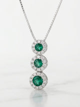 Pendente trilogy smeraldi ct. 0,35 diamanti ct. 0,16 G-VS gr. 2,9