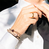 Bracciale in Cuoio, Marrone/Beige 45CM
