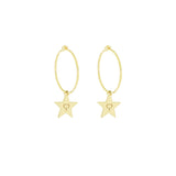 Orecchini cerchio stella logo Maman pendente argento dorato