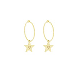 Orecchini cerchio stella logo Maman pendente argento dorato