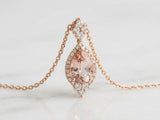 Pendente oro rosa diamanti e morganite