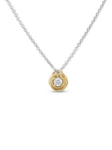 Collana oro bianco 9KT 45 cm con punto luce oro giallo 9KT e diamante ct.0,08 E-VS2B CA100BG-45