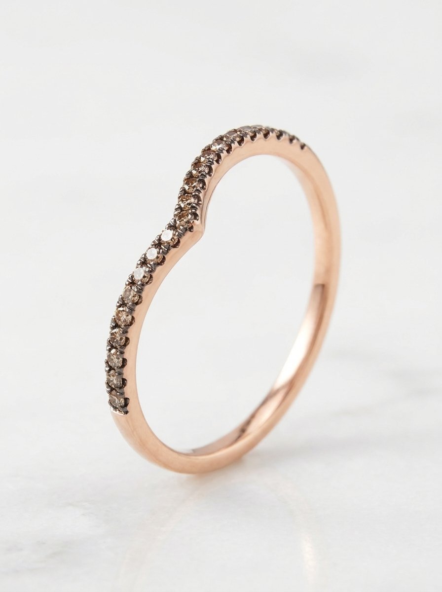 Anello a v rosa diamanti brown ct. 0,17 gr. 1,2
