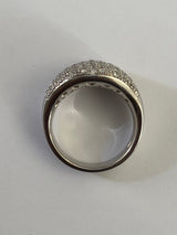 Anello a fascia in oro bianco con pavè di diamanti ct.1,75 colore H purezza VS1 Gr. 9,8