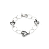 BRACCIALE CUORI E CATENA cm 22