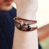 Bracciale Cuoio Marrone 45CM