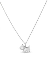 Pendente in oro bianco cane con diamanti ct. 0,02 G-SI grammi 2,6