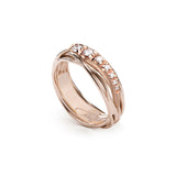 Anello Filodellavita Classic Collection, 7 Fili in Oro Giallo 9kt e 7 Diamanti Bianchi 0.19 a scalare