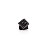 Orecchino minimal quadretto grande TITANIO+9 black 0,10
