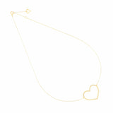 Girocollo cuore XL traforato polvere diamanti celeste oro giallo 18kt