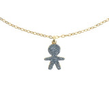 Girocollo Careggi sagoma bimbo polvere diamanti argento dorato