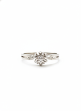 Anello stile vintage solitario in oro bianco e diamante Ct. 0,12 H- SI grammi 3,4