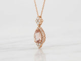Pendente oro rosa diamanti e morganite