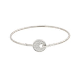 Bracciale Rigido Giove Oro Bianco e Pavé di Diamanti