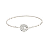 Bracciale Rigido Giove Oro Bianco e Pavé di Diamanti