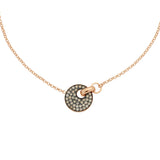 Collana Giove Oro Rosa e Pavé di Diamanti Brown