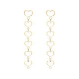Orecchini lobo cuore Maman cinque cuori pendenti argento dorato