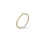Anello Filodamore intreccio Oro Giallo 9 kt con diamante bianco da 0,05 ct