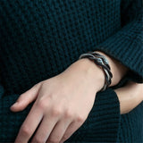 Bracciale Cuoio Marrone/Grigio Chiaro 36 CM