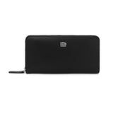Portafoglio con zip grande pelle liscia