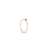 Anello Filodamore filo 0.9 mm in Oro Rosa 9kt e 1 diamante bianco 0.022 ct