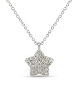 Girocollo con pendente stella in oro bianco e diamanti taglio brillante rotondo ct. 0,22 G-SI 370-XN2143