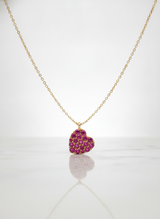 Pendente oro rosa cuore rub. ct 0,35 gr. 1,9 370-XN3932