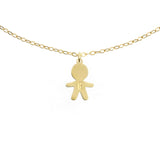 Girocollo Careggi sagoma bimbo polvere diamanti argento dorato
