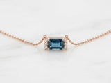 Pendente oro rosa diamanti ct. 0,05 G-SI topazio london ct.0,74 gr. 1,70 370-XN6961