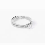 Filodellavita Solitario 7 fili in Oro Bianco 9kt con Diamante Colorless da 0,08ct VVS2 E