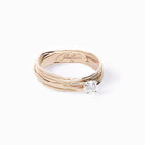 Filodellavita Solitario 7 fili in Oro Giallo 9kt con Diamante Colorless da 0,24ct E VS1