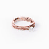 Filodellavita Solitario 7 fili in Oro Rosa 9kt con Diamante Colorless da 0,24ct VS2 E