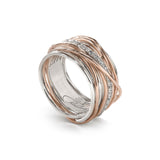 Filodellavita Classic 13 fili in Oro Rosa 9kt, Argento 925 e 16 Diamanti Bianchi