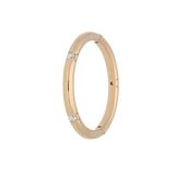 Anello fedina in oro rosa e 5 diamanti