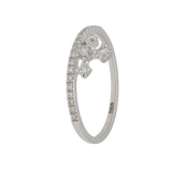 Anello in oro bianco corona con diamanti Ct. 0,16 g-si