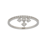 Anello in oro bianco corona con diamanti Ct. 0,16 g-si