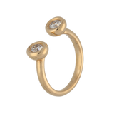 Anello in oro rosa aperto con 2 diamanti