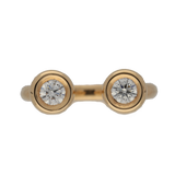 Anello in oro rosa aperto con 2 diamanti