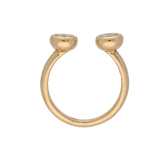 Anello in oro rosa aperto con 2 diamanti