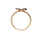 Anello farfalla in oro rosa diamanti brown Ct. 0,12 diamanti bianchi Ct. 0,11