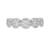 Anello riviera con contorno in diamanti