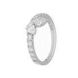 Anello riviera con petali in diamanti