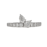 Anello riviera con petali in diamanti