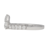 Anello riviera con petali in diamanti